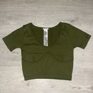 Zara Olive Green Women's Crop Top